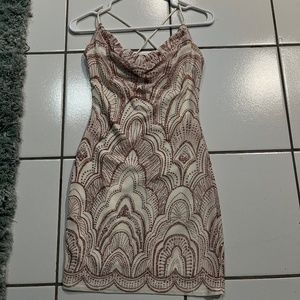 White/Rose gold Formal Dress size 1/2